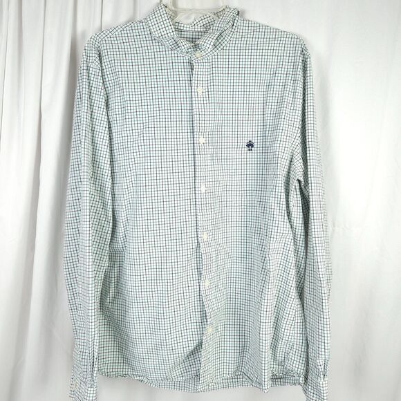 Brooks Brothers Red Fleece Men 2XL XXL White Plaid Long Sleeve Button Down Shirt - Picture 1 of 8